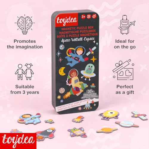Magnetic Puzzle Box for Kids Ages 3-5, Space Travel Puzzle Game - color: Space Adventure