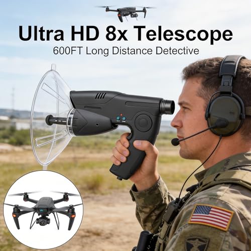 HAUSBELL Parabolic Listening Kit-Bionic Ear & 8X Monocular with Headphones