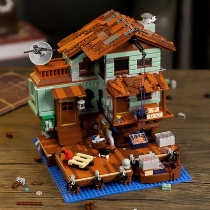 HSANHE Fisherman's Wharf House Mini Bricks Building Kit, Ideas Creative Architecture Building Toys Birthday Gift for Adult Boys Girls -2046 Pieces (Not Compatible with Set) - color: Fisherman Wharf