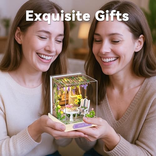 Flever Dollhouse Miniature DIY House Kit Creative Room with Furniture for Romantic Artwork Gift (Leisure Time) - color: Leisure Time