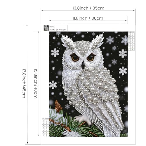 SuuTang 5D Owl Diamond Art Pearl Painting Kits for Adults, 13.8X17.8 inch - color: OWL 002