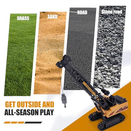 Jiakora Remote Control Crane Toy, 1:14 Scale RC Construction Vehicle with Metal Hook & 2 Batteries Included - Realistic Engineering Toy Truck, for Boys Girls 3 4 5 6 7 8 Years Old - style: Tower Crane