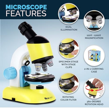 AmScope M44-KT 1200X Compound Starter Microscope Kit w/Dual LED - style: Microscope Kit