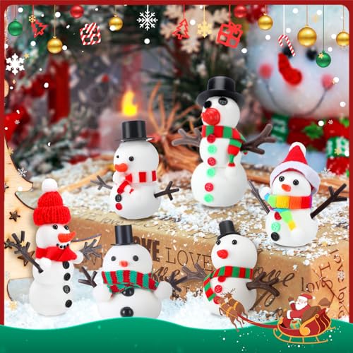 Shappy 24 Pack Build a Snowman Air Dry Clay Kit 326 Pcs Christmas,Snowman - size: 1 inch