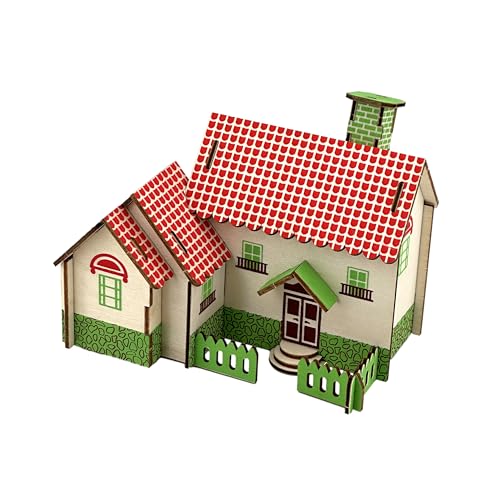 Log Cabin 3D Wooden House Puzzle,DIY Mini Building Model Kit，014 - color: 014