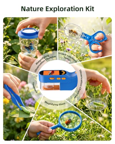 Bug Catcher for Kids, Handheld Science Kit for Age 4-12 Years Old Boys - color: Blue