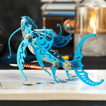 Whale 3D Metal Puzzle, Blue, 92 Pieces - color: Whale Blue
