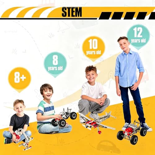 Metal Model Car Kit,288 Pcs STEM Set,STEM Building kit for Age 8+