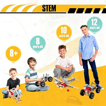 Metal Model Car Kit,288 Pcs STEM Set,STEM Building kit for Age 8+