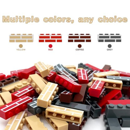 40PCS Classic Wall Building Bricks 1x4 Yellow Color, Compatible with Lego Part, ABS Material, Creative Building Sets for Home, School & DIY STEM Projects, Construction Toy for Kid Age6 7 8 9 10 11 12 - color: Yellow 40pcs