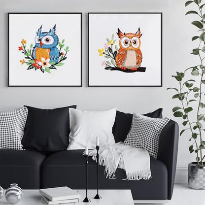 COCOMOX Embroidery Kit for Beginners, Hand Craft Practice Embroidery Kits - color: Owl pattern