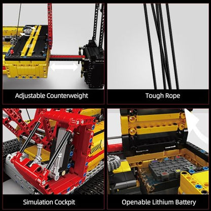Mould King Crawler Crane LR13000 Building Block Kits, Technical Construction Vehicles Cranes Model with Motor/APP Remote Control, Gift for Age 14+/Adult Collections Enthusiasts (4318+ Pieces) - color: L-17015