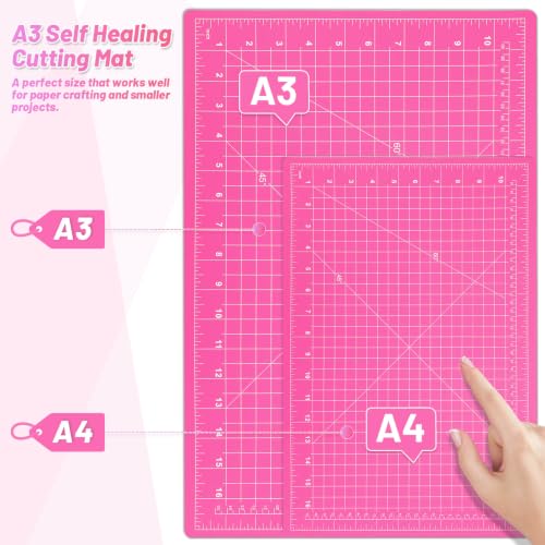 anezus Self Healing Cutting Mat for Rotary Cutting, 17.8" x 11.9", Pink - color: Pink, size: 17.8"L x 11.9"W