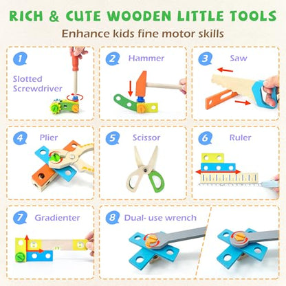 Kids Tool Set Toy with Drill, Montessori Toys for Age 3+ Years Old Boy Girl