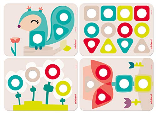 Miniland ECO Nuts & Bolts with Activities - STEM, Geometric, Shapes, Visual Motor Coordination, Highly Resistant