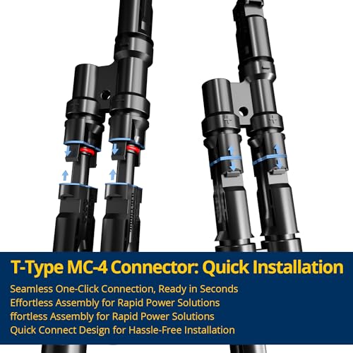 4PCS 1000V DC Solar Y Branch Connectors for Parallel Panels (2 Pairs) - size: 2Pair M/FF+F/MM