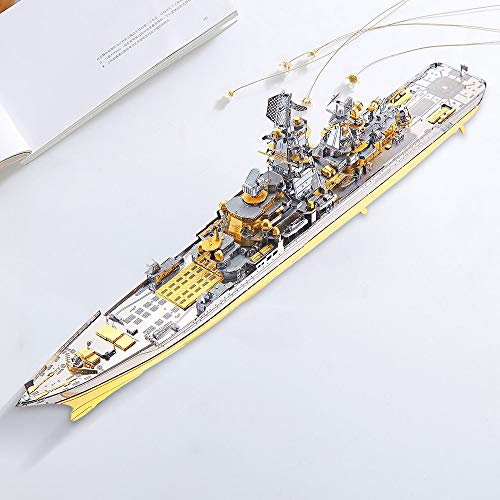 Piececool 3D Metal Puzzles for Teens, Russian Battlecruiser Pyotr Velikiy Battleship Model Kit, 3D Warship Models Building Puzzle for Adults DIY Toys, Birhtday Christmas Gift for Boys Men, 270 Pcs - color: Pyotr Velikiy
