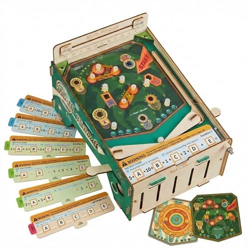 Wooden Pinball Machine & Educational Math Games for Kids Ages 8-12