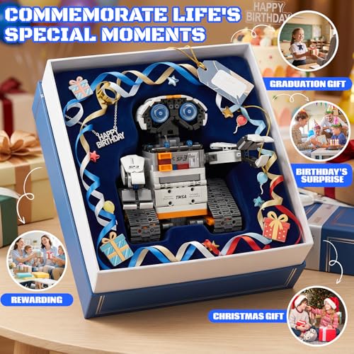 HPROMOT Robot Building Kit, APP & Remote Coding Toy Gift Boys Girls 8-16 | Birthday Gift for Boys Girls Ages 8-16 | 688 PCS 5-in-1 Robot | APP + Remote | STEM Coding | Rechargeable Battery - color: T2008