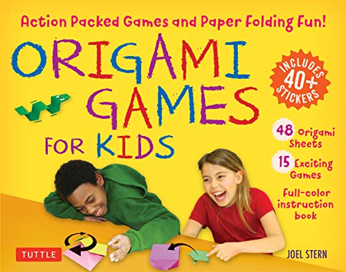 Origami Games for Kids Kit: Action Packed Games and Paper Folding Fun! [Origami Kit with Book, 48 Papers, 75 Stickers, 15 Exciting Games, Easy-to-Assemble Game Pieces] (Tuttle Specials)