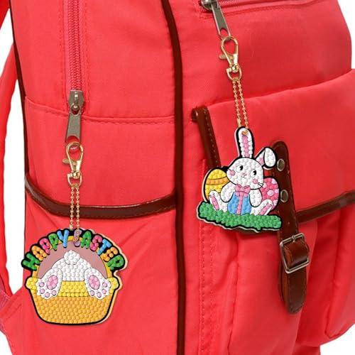 Labeol Diamond Art Kits for Kids with 5D Diamond Creat Your Own GEM Keychains Arts and Crafts for Kids Ages 8-12 Christmas Stocking Birthday Gifts for Kids 6+ - style: easter