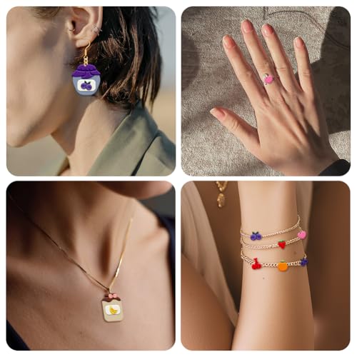 20Pcs Food Jars Polymer Clay Cutters Fruits Clay Earrings Cutters Polymer Jewelry Cutter for Earrings Making Birthday Party DIY Supplies - style: Food cans