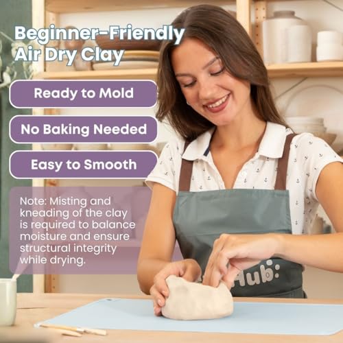 Air Dry Clay Pottery Kit for Adults Beginner, Starter Kit with 4.4Lbs Air-Dry Modeling Clay, Sculpting Tools, Paint & Glaze, Molding, Sculpt & Painting Set Hobby DIY Art Craft Kits (Gray Beige) - color: Gray Beige
