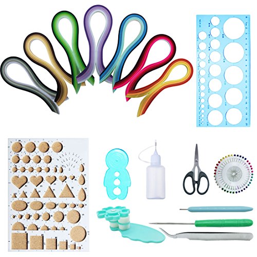 Woohome Quilling Supplies Paper Quilling Kits with 10 Quilling Tools and 34 Colors 700 Strips Quilling Paper for Craft - color: Style 4