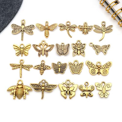 WOCRAFT 60pcs Antique Gold Butterfly Bracelet Charms for Jewelry Making Sets DIY Necklace Bracelet Keychain Crafting Charms Kit Craft Supplies (SN846) - color: Antique Gold, size: Butterfly Charms
