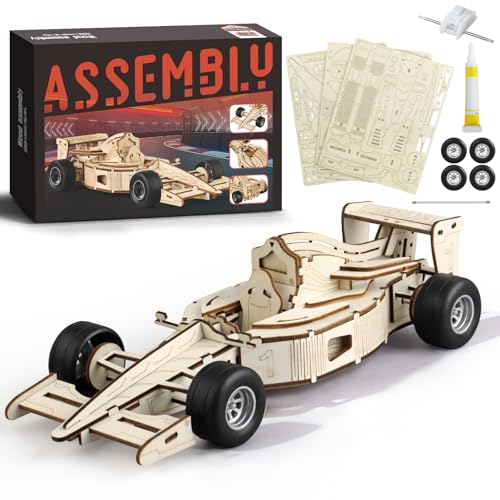 3D Wooden Puzzles for Adults, Formula 1 Racing Car Kit 66pcs
