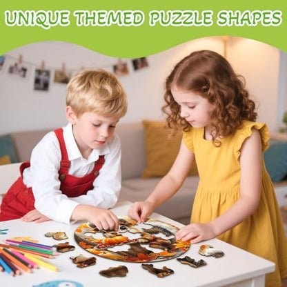 Fall Wooden Puzzles for Kids Ages 6-8 - Squirrel Harvest - color: Squirrel's Harvest