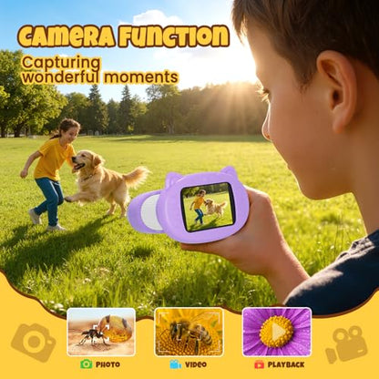 Handheld Digital Mini Microscope for Kids: 1000X 4K 2.4" Microscopes Toys - color: Purple