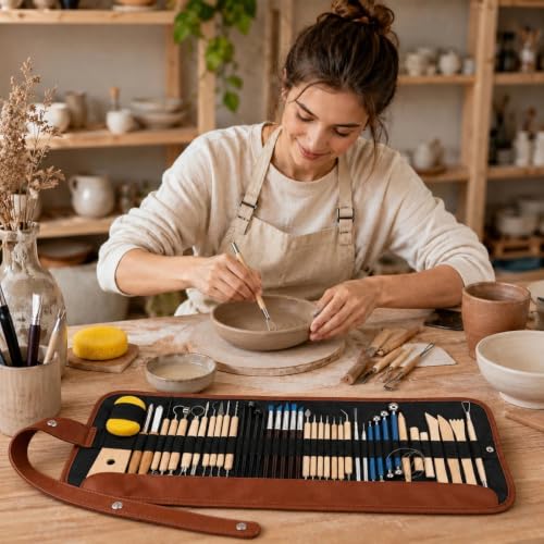 47PCS Pottery Tools Kit, Ceramic Tools, Clay Sculpting Tools - color: 47Pcs
