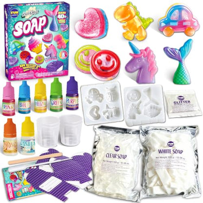 Kid Soap Kit, FunKidz Soap Making Kit for Kids for All Ages DIY Crafts Kits STEM Science Activity Gift for Girls and Boys