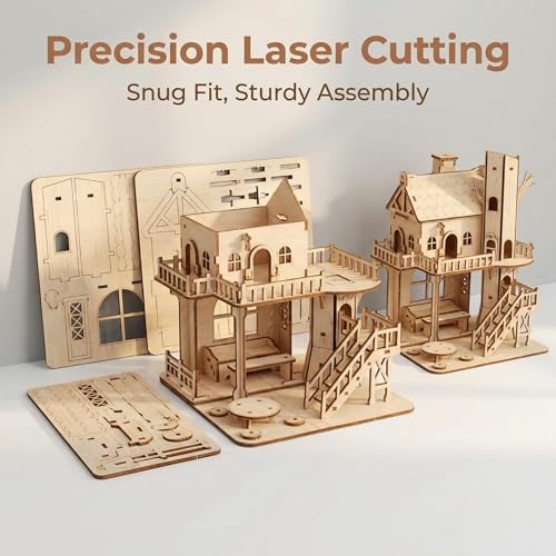 DIY 3D Wooden Puzzle House Kit, Wood Architectural Puzzle, Realistic House Building Model, Creative Home Decor, Ideal Gifts for Adults, Birthdays, Christmas & Special Occasions