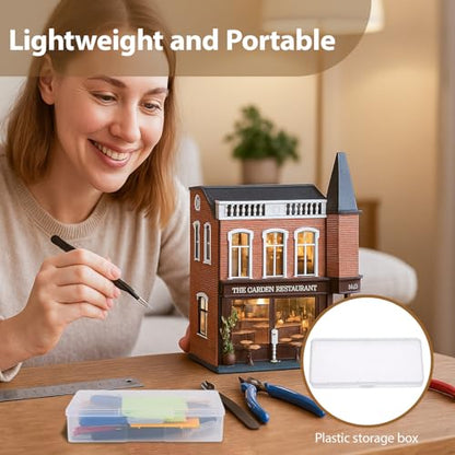 Kisoy 17PCS Model Kit Tools, Gundam & Dollhouse Essential Set with Case - Hobby Tools for Building, Repairing Airplane, Car and Robot Models - color: Mocha Coffee Shop