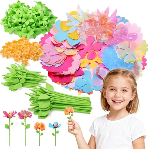 Kufanda DIY Fabric Flower Bouquets Toys Accessories Can Make 36 Flowers, DIY Arts & Crafts Toy Parts - color: Colorful