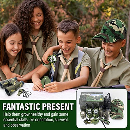 Kids Explorer Kit with Binoculars & Walkie Talkies – Outdoor Camping Gear