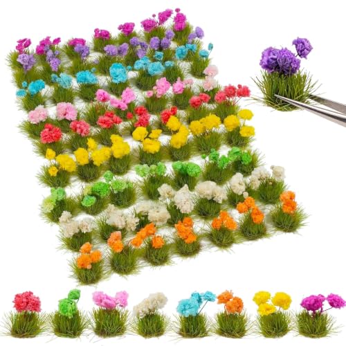 Warmtree 63 Pcs Miniature Colorful Flower Cluster DIY Static Grass - color: Color C
