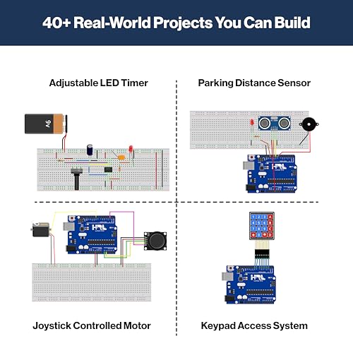 Horizon Uno Electronics Starter Kit with Video Lessons – Arduino-Compatible Board, Sensors, LEDs, Servos & More – Learn Electronics & Coding for Beginners