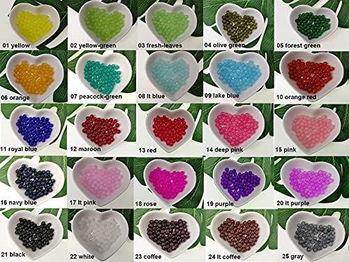 1500PCS 6mm Glass Round Beads Bulk for Jewelry Making - size: 6mm Mixed