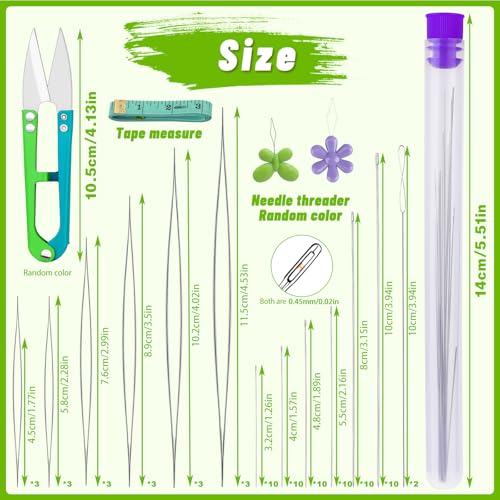 UOOU 86 Pcs Beading Needle Set, 6 Sizes Beading Needles for Seed Beads