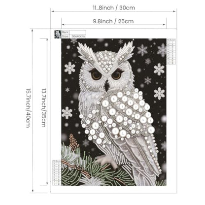 5D Diamond Art Pearl Painting Kits for Adults, DIY Owl Diamond Art Kits - color: OWL 003