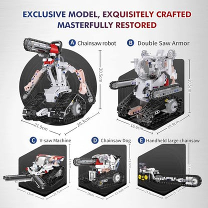 5 in 1 STEM RC Robot Building Kit for Boys, APP & Remote Control Erector Set RC Toys for Kids Blocks 419 Pcs, DIY Build Science Educational Gift for Age 6 7 8 9 10 11 12+ Boys & Girls