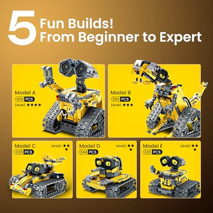 Sillbird Robot Building Kit with Remote Control STEM Gift for Boys Age 8-14 - color: Yellow