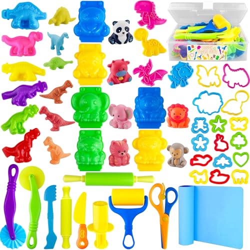 Dough Tool Set 42 PCS Colorful Plastic Basic Tools Kit with Storage Box
