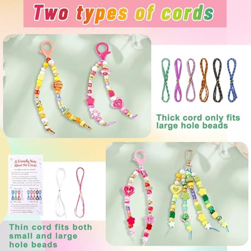 TOHONGADON 883 PCS Bead Keychain Making Kit with Video Tutorials Gift Bags - color: 883 PCS Beads