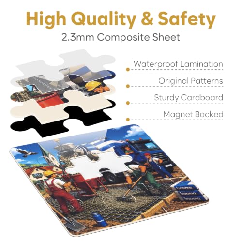 Biarek Construction Vehicle Magnetic Puzzles for Kids 3-5, 37-Piece Set - color: Construction Vehicle - 37 Pieces