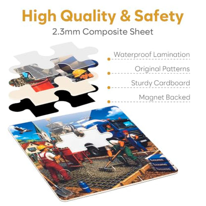 Biarek Construction Vehicle Magnetic Puzzles for Kids 3-5, 37-Piece Set - color: Construction Vehicle - 37 Pieces