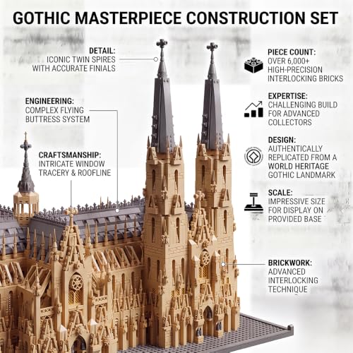German Cologne Cathedral - Blocks Set,6028 PCS Gothic Landmark for Adult - color: Cologne Cathedral